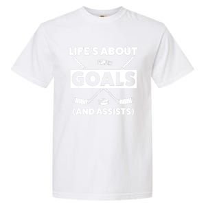 Funny Ice Hockey For Boy Lifes About Goals Gift Garment-Dyed Heavyweight T-Shirt