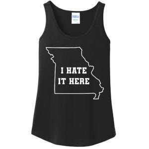 Funny I Hate It Here Missouri Mo State Joke Ladies Essential Tank