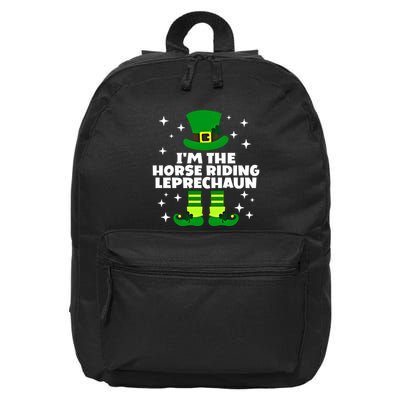 Funny Irish Horse Riding Leprechaun St Patricks Day Ireland Meaningful Gift 16 in Basic Backpack
