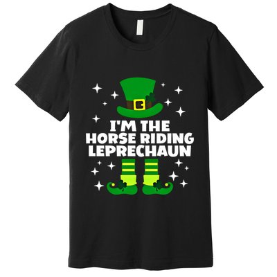 Funny Irish Horse Riding Leprechaun St Patricks Day Ireland Meaningful Gift Premium T-Shirt