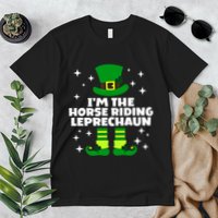Funny Irish Horse Riding Leprechaun St Patricks Day Ireland Meaningful Gift Premium T-Shirt