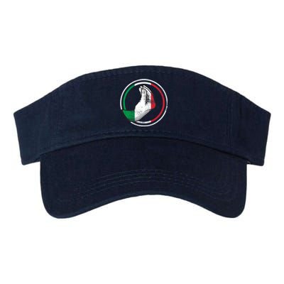 Funny Italy Hand Gesture Italian Flag Valucap Bio-Washed Visor