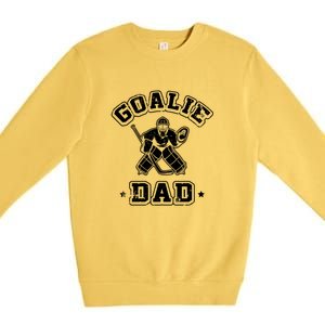 Father Ice Hockey Player Coach Fan Goalie Dad Hockey Sports Premium Crewneck Sweatshirt