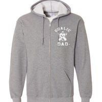 Father Ice Hockey Player Coach Fan Goalie Dad Hockey Sports Full Zip Hoodie