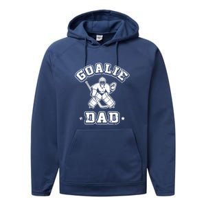 Father Ice Hockey Player Coach Fan Goalie Dad Hockey Sports Performance Fleece Hoodie