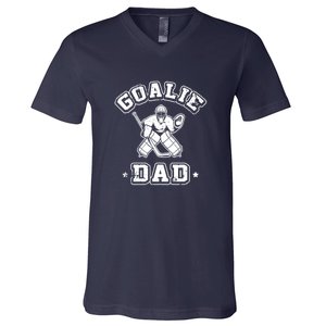 Father Ice Hockey Player Coach Fan Goalie Dad Hockey Sports V-Neck T-Shirt