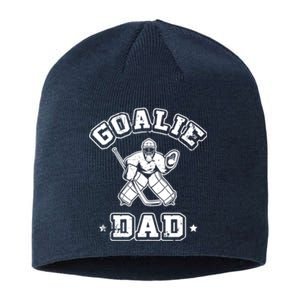 Father Ice Hockey Player Coach Fan Goalie Dad Hockey Sports Sustainable Beanie