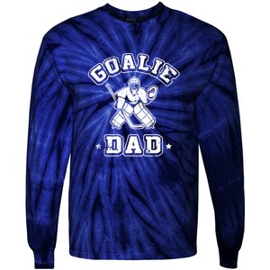 Father Ice Hockey Player Coach Fan Goalie Dad Hockey Sports Tie-Dye Long Sleeve Shirt