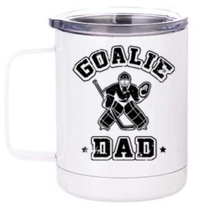 Father Ice Hockey Player Coach Fan Goalie Dad Hockey Sports 12 oz Stainless Steel Tumbler Cup