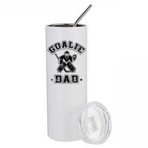 Father Ice Hockey Player Coach Fan Goalie Dad Hockey Sports Stainless Steel Tumbler