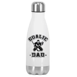 Father Ice Hockey Player Coach Fan Goalie Dad Hockey Sports Stainless Steel Insulated Water Bottle