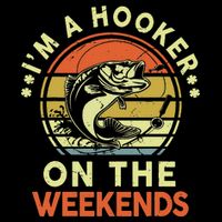 Fishing I'm Hooker On Weekend Fish Pole Cooling Performance Crew T-Shirt