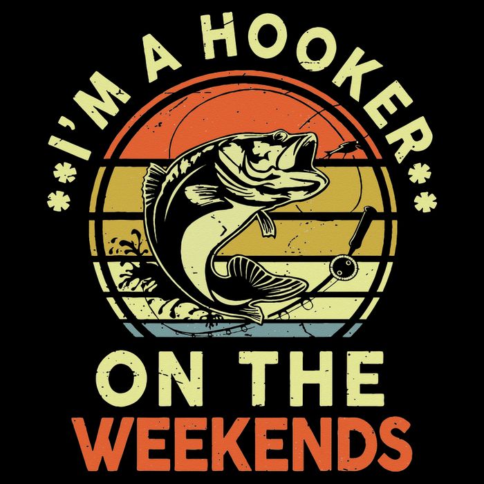 Fishing I'm Hooker On Weekend Fish Pole Cooling Performance Crew T-Shirt