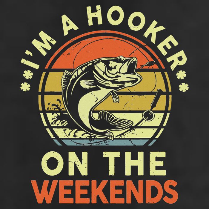 Fishing I'm Hooker On Weekend Fish Pole Adult Drive Performance Visor
