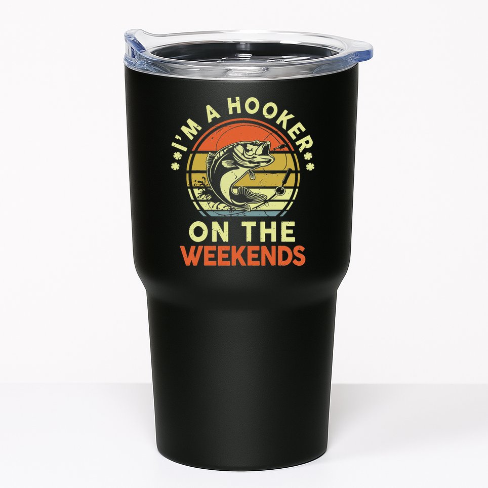 Fishing I'm Hooker On Weekend Fish Pole Tumbler