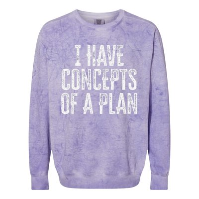 Funny I Have Concepts Of A Plan Gift Colorblast Crewneck Sweatshirt