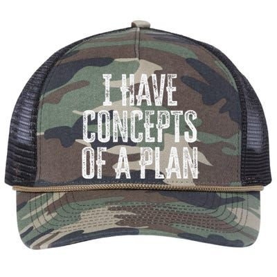 Funny I Have Concepts Of A Plan Gift Retro Rope Trucker Hat Cap