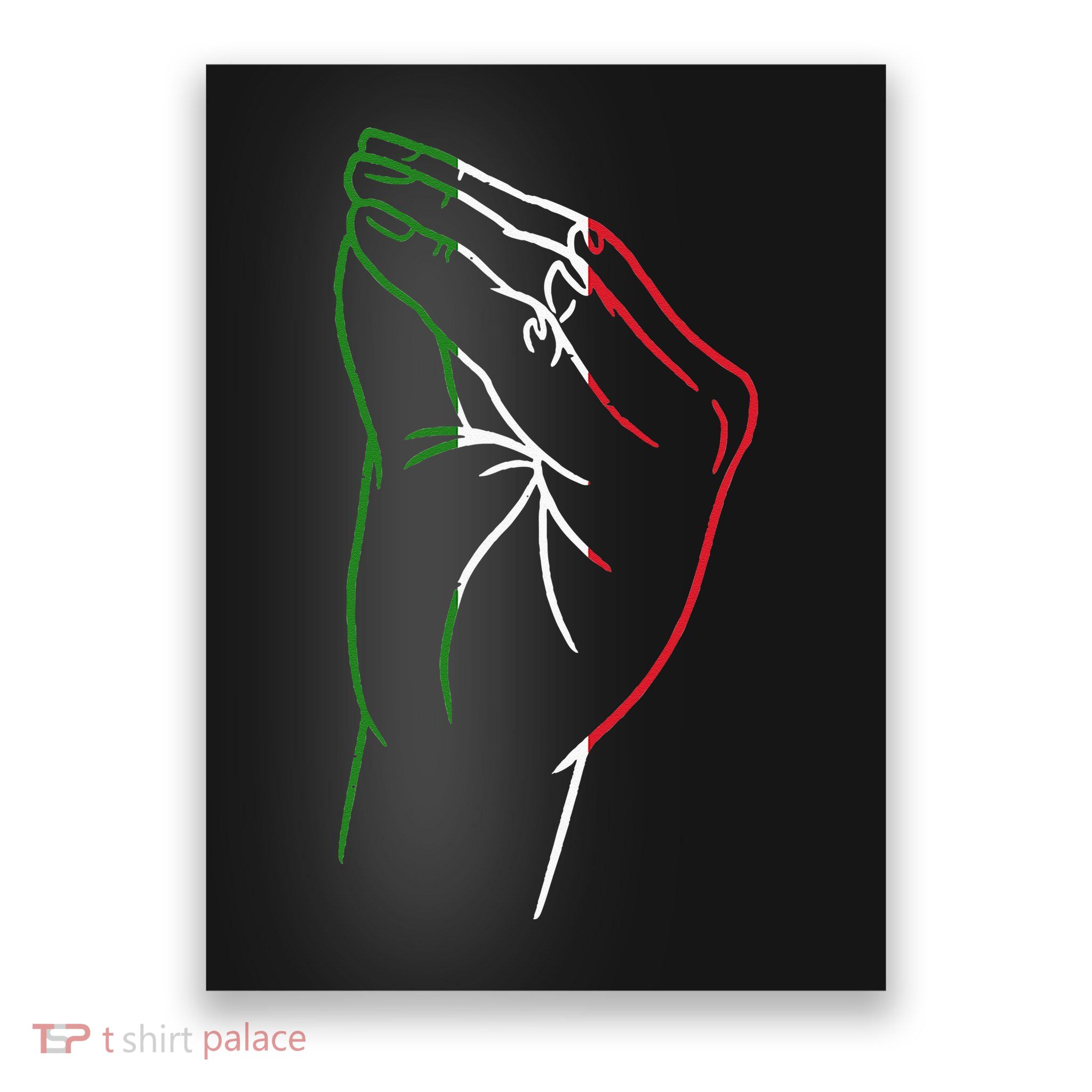 Funny Italian Hand Gesture Italian Flag Italy Italia Poster