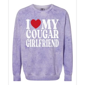 Funny I Heart My GF I Love My Cougar Girlfriend Colorblast Crewneck Sweatshirt