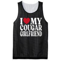 Funny I Heart My GF I Love My Cougar Girlfriend Mesh Reversible Basketball Jersey Tank