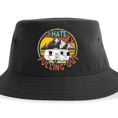 Funny I Hate Pulling Out Retro Vintage Mountains RV Camping Sustainable Bucket Hat