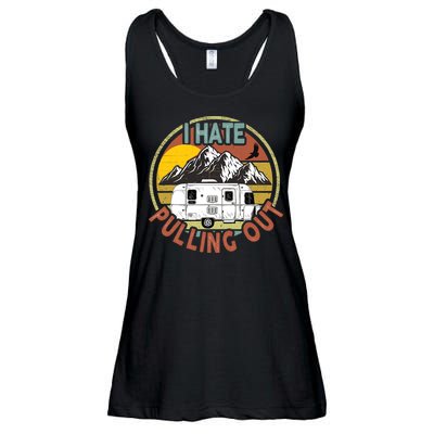 Funny I Hate Pulling Out Retro Vintage Mountains RV Camping Ladies Essential Flowy Tank