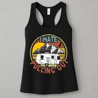 Funny I Hate Pulling Out Retro Vintage Mountains RV Camping Womens Tank Top