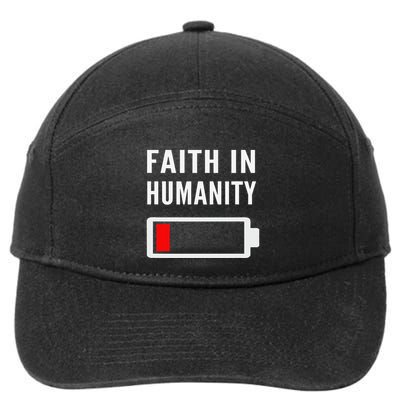 Faith In Humanity Low Battery Pessimistic News Meme Design 7-Panel Snapback Hat
