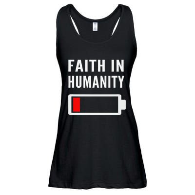 Faith In Humanity Low Battery Pessimistic News Meme Design Ladies Essential Flowy Tank