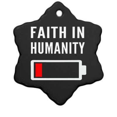 Faith In Humanity Low Battery Pessimistic News Meme Design Ceramic Star Ornament