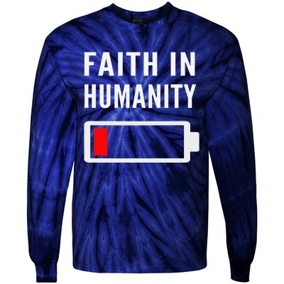 Faith In Humanity Low Battery Pessimistic News Meme Design Tie-Dye Long Sleeve Shirt