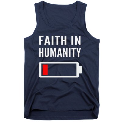 Faith In Humanity Low Battery Pessimistic News Meme Design Tank Top