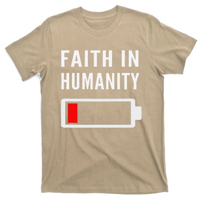 Faith In Humanity Low Battery Pessimistic News Meme Design T-Shirt