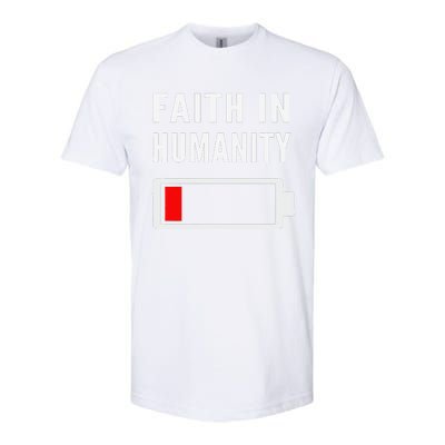 Faith In Humanity Low Battery Pessimistic News Meme Design Softstyle® CVC T-Shirt