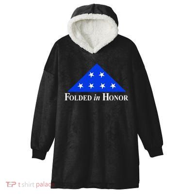 Folded In Honor Hooded Wearable Blanket