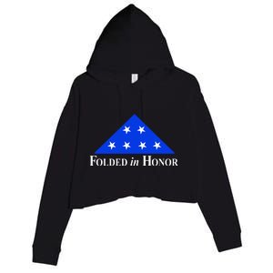 Folded In Honor Crop Fleece Hoodie