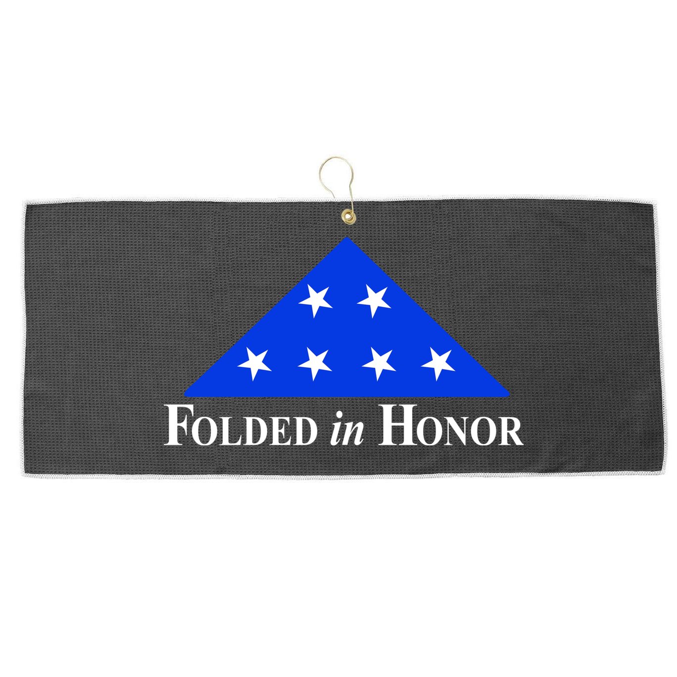 Folded In Honor Large Microfiber Waffle Golf Towel