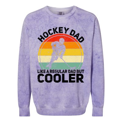 Funny Ice Hockey Dad Retro Novelty For Hockey Player Coach Cute Gift Colorblast Crewneck Sweatshirt