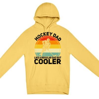 Funny Ice Hockey Dad Retro Novelty For Hockey Player Coach Cute Gift Premium Pullover Hoodie