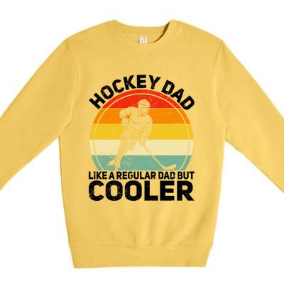 Funny Ice Hockey Dad Retro Novelty For Hockey Player Coach Cute Gift Premium Crewneck Sweatshirt