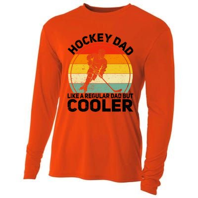 Funny Ice Hockey Dad Retro Novelty For Hockey Player Coach Cute Gift Cooling Performance Long Sleeve Crew