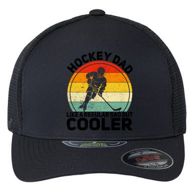 Funny Ice Hockey Dad Retro Novelty For Hockey Player Coach Cute Gift Flexfit Unipanel Trucker Cap