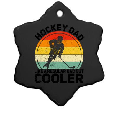 Funny Ice Hockey Dad Retro Novelty For Hockey Player Coach Cute Gift Ceramic Star Ornament