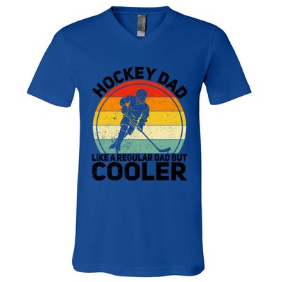 Funny Ice Hockey Dad Retro Novelty For Hockey Player Coach Cute Gift V-Neck T-Shirt