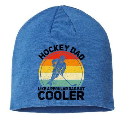 Funny Ice Hockey Dad Retro Novelty For Hockey Player Coach Cute Gift Sustainable Beanie