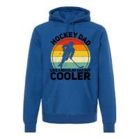 Funny Ice Hockey Dad Retro Novelty For Hockey Player Coach Cute Gift Premium Hoodie