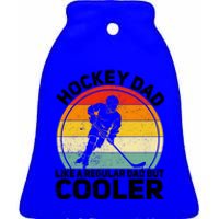 Funny Ice Hockey Dad Retro Novelty For Hockey Player Coach Cute Gift Ceramic Bell Ornament