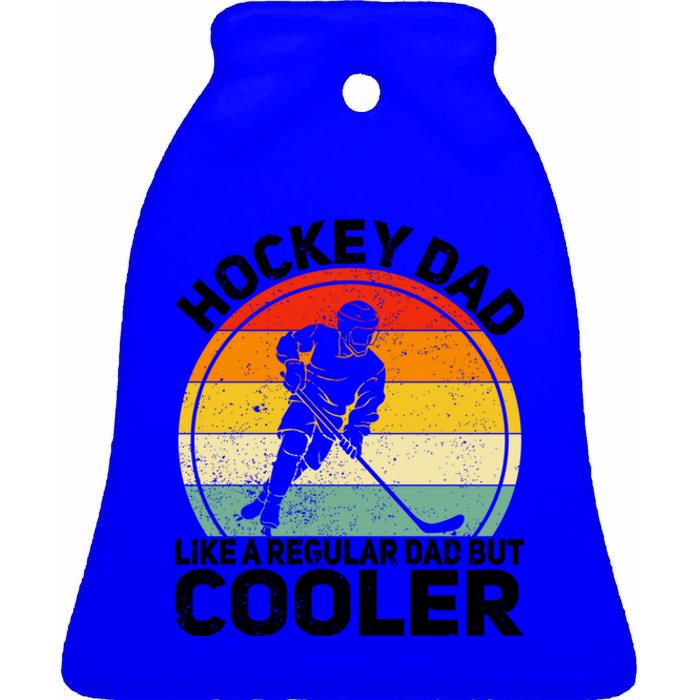 Funny Ice Hockey Dad Retro Novelty For Hockey Player Coach Cute Gift Ceramic Bell Ornament