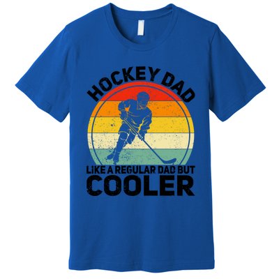 Funny Ice Hockey Dad Retro Novelty For Hockey Player Coach Cute Gift Premium T-Shirt