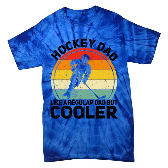 Funny Ice Hockey Dad Retro Novelty For Hockey Player Coach Cute Gift Tie-Dye T-Shirt